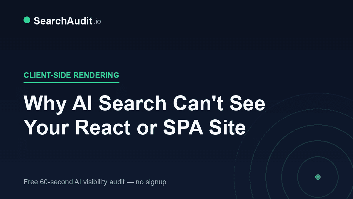 Cover image for “Why AI Search Can't See Your React or SPA Site — and the Fix That Doesn't Need a Rebuild”