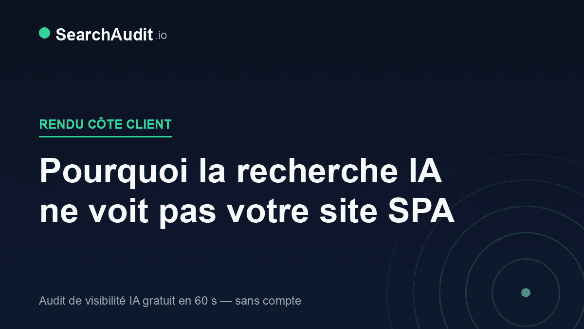 Image de couverture pour “Pourquoi la recherche IA ne voit pas votre site React ou SPA — et le correctif sans tout reconstruire”